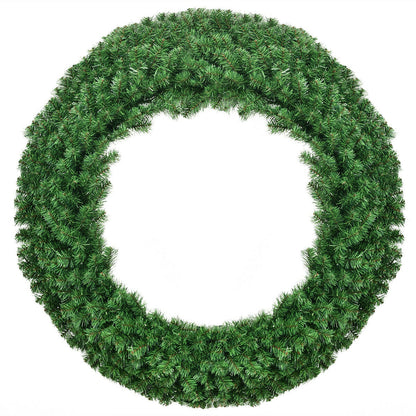 48 Inch Pre-Lit Cordless Artificial Christmas Wreath, Green Christmas Decor & Accessories at Gallery Canada
