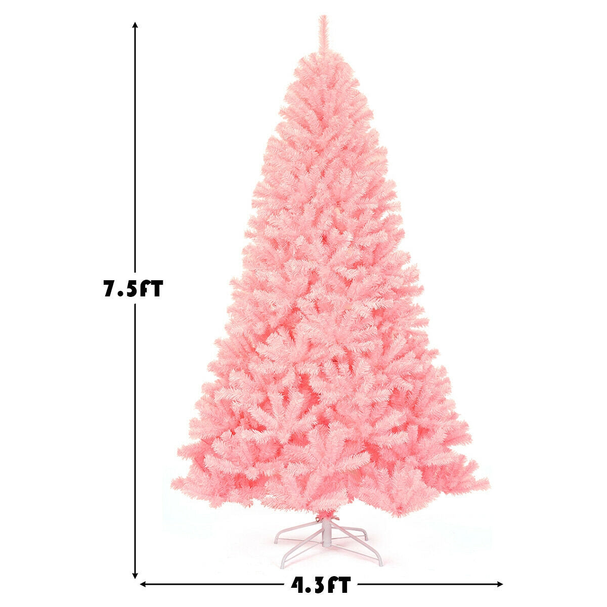 7.5 Feet Hinged Artificial Christmas Tree Full Fir Tree, Pink Christmas Tree at Gallery Canada