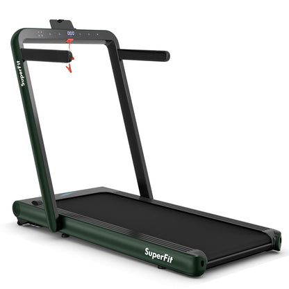 4.75HP 2 In 1 Folding Treadmill, Remote APP Control, Green Treadmills at Gallery Canada