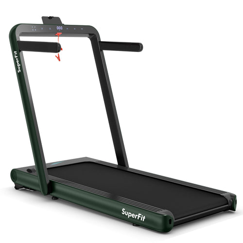4.75HP 2 In 1 Folding Treadmill, Remote APP Control, Green