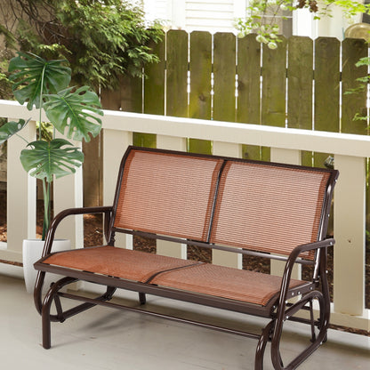 Swing Glider Chair 48 Inch Loveseat Rocker Lounge Backyard, Brown Patio Rocking Chairs & Gliders at Gallery Canada