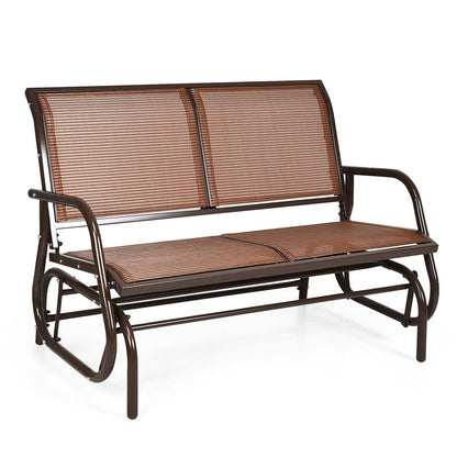 Swing Glider Chair, 48 Inch, Loveseat Rocker Lounge, Brown Patio Rocking Chairs & Gliders at Gallery Canada