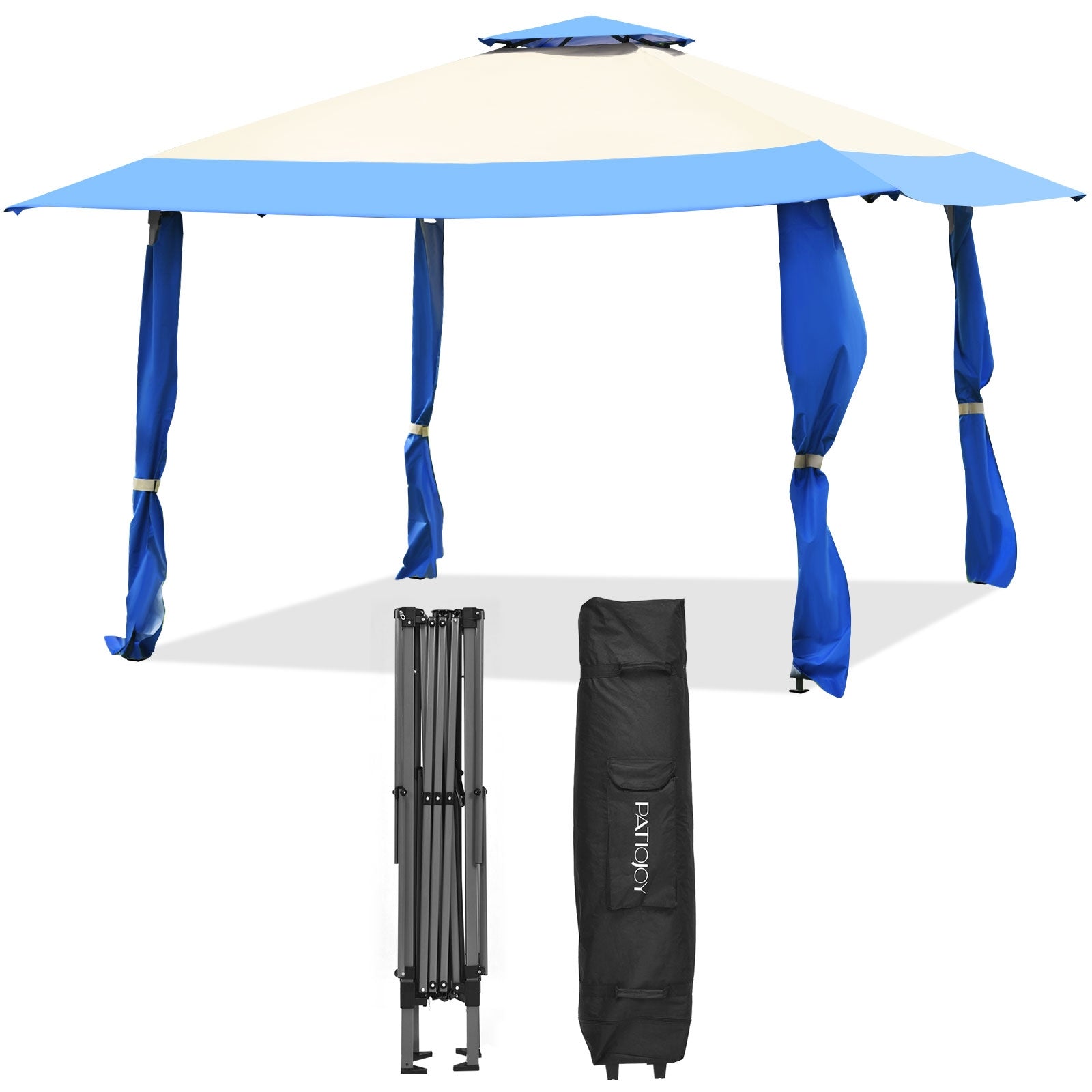 13 Feet x 13 Feet Pop Up Canopy Tent Instant Outdoor Folding Canopy Shelter, Blue Gazebos at Gallery Canada
