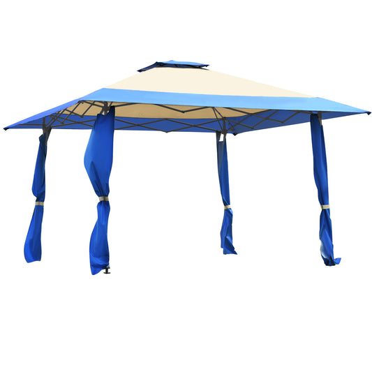 13 Feet x 13 Feet Pop Up Canopy Tent Instant Outdoor Folding Canopy Shelter, Blue Gazebos Blue at Gallery Canada