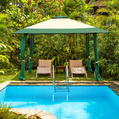 13 Feet x 13 Feet Pop Up Canopy Tent Instant Outdoor Folding Canopy Shelter, Green Gazebos at Gallery Canada