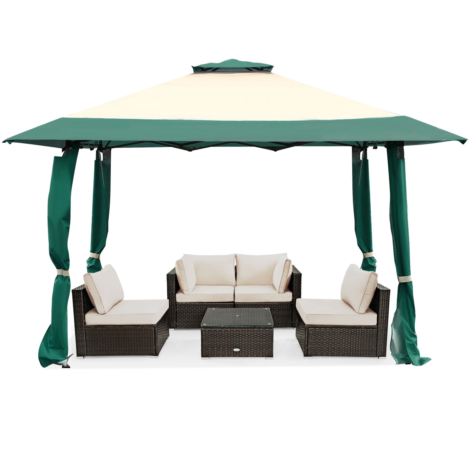 13 Feet x 13 Feet Pop Up Canopy Tent Instant Outdoor Folding Canopy Shelter, Green Gazebos at Gallery Canada