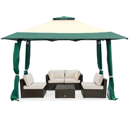 13 Feet x 13 Feet Pop Up Canopy Tent Instant Outdoor Folding Canopy Shelter, Green Gazebos at Gallery Canada