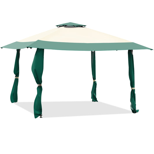 13 Feet x 13 Feet Pop Up Canopy Tent, Instant Outdoor Shelter, Green