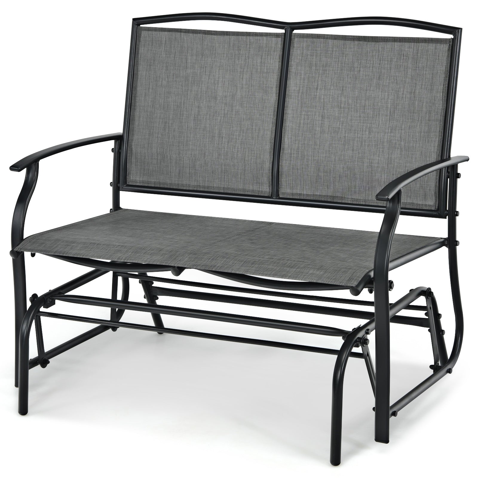 Iron Patio Rocking Chair for Outdoor Backyard and Lawn, Gray Patio Rocking Chairs & Gliders at Gallery Canada