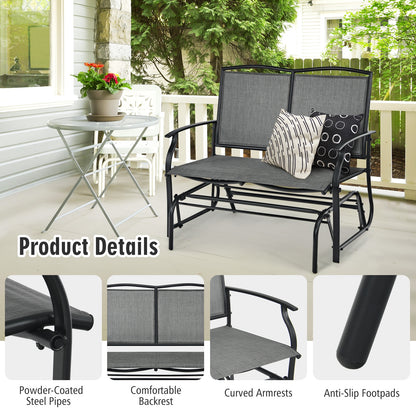 Iron Patio Rocking Chair for Outdoor Backyard and Lawn, Gray Patio Rocking Chairs & Gliders at Gallery Canada