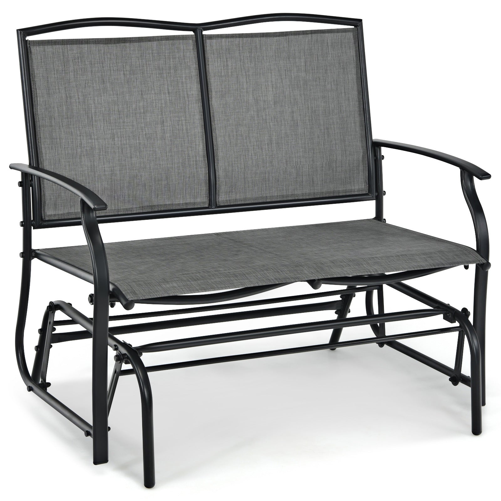 Iron Patio Rocking Chair for Outdoor Backyard and Lawn, Gray Patio Rocking Chairs & Gliders Gray at Gallery Canada
