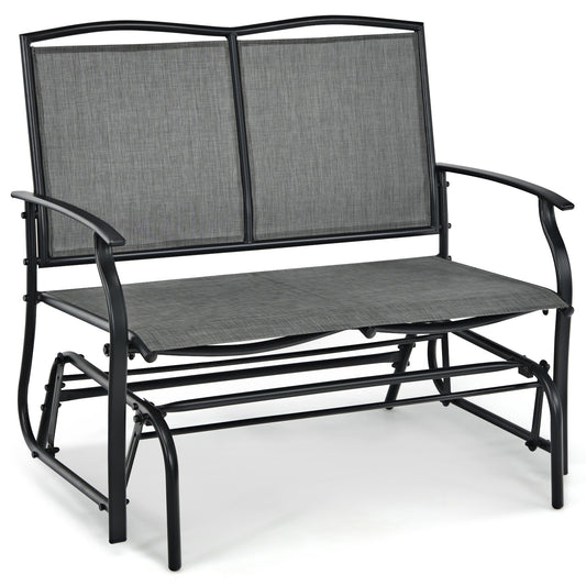 Iron Patio Rocking Chair for Outdoor Backyard and Lawn, Gray Patio Rocking Chairs & Gliders Gray at Gallery Canada