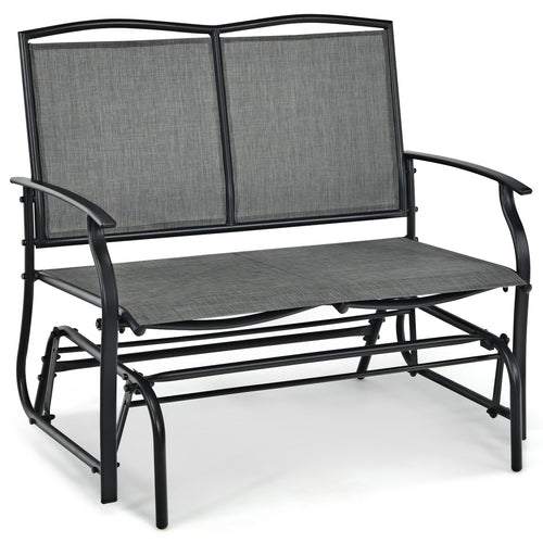 Iron Patio Rocking Chair for Outdoor Backyard and Lawn, Gray