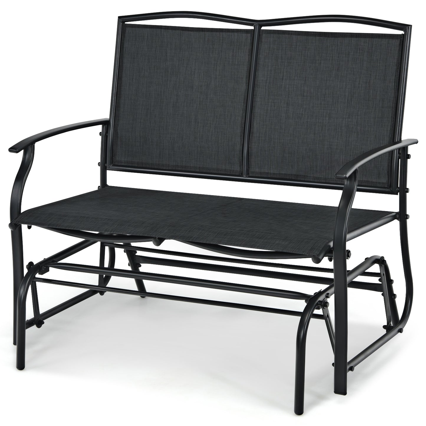 Iron Patio Rocking Chair for Outdoor Backyard and Lawn, Black Patio Rocking Chairs & Gliders at Gallery Canada