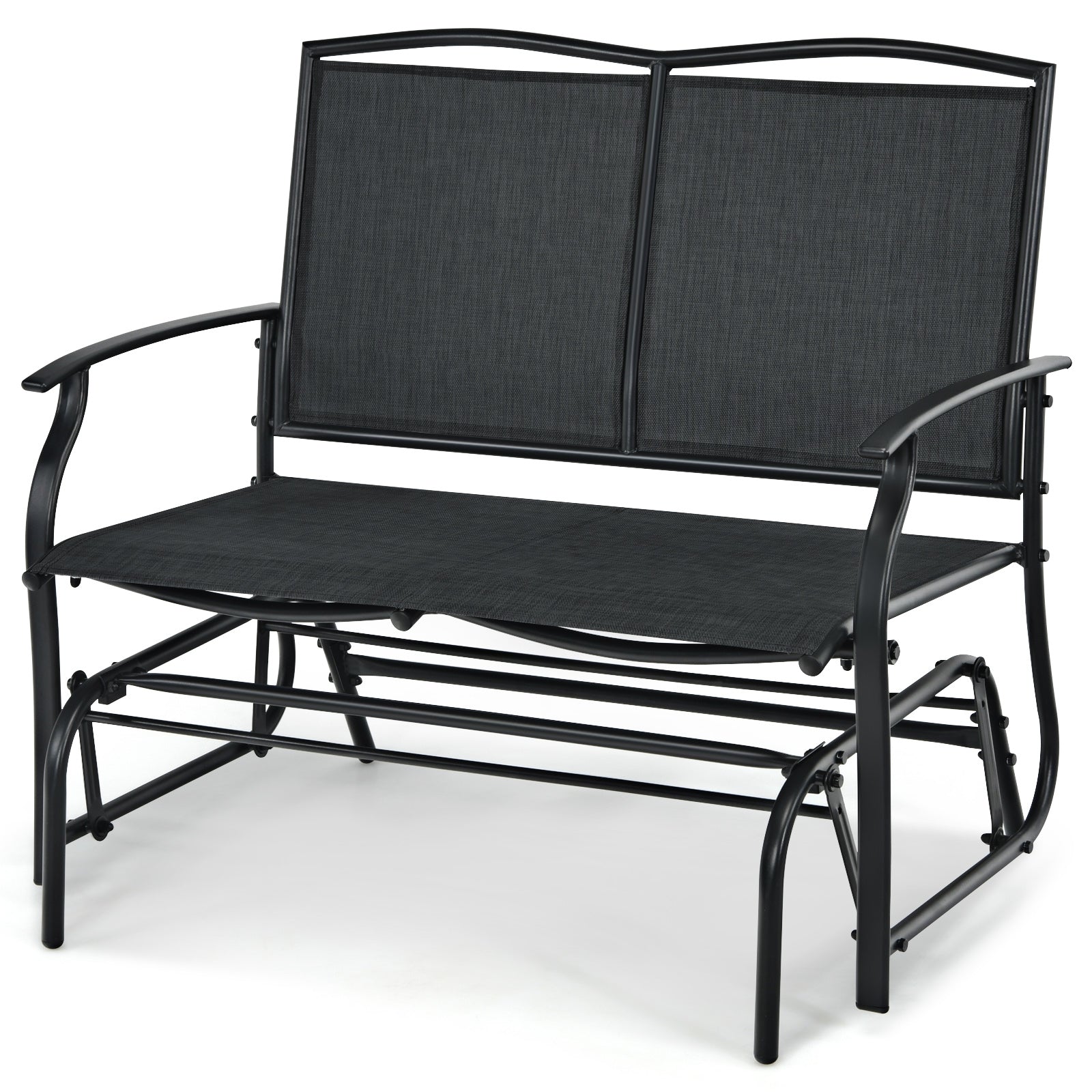 Iron Patio Rocking Chair for Outdoor Backyard and Lawn, Black Patio Rocking Chairs & Gliders at Gallery Canada