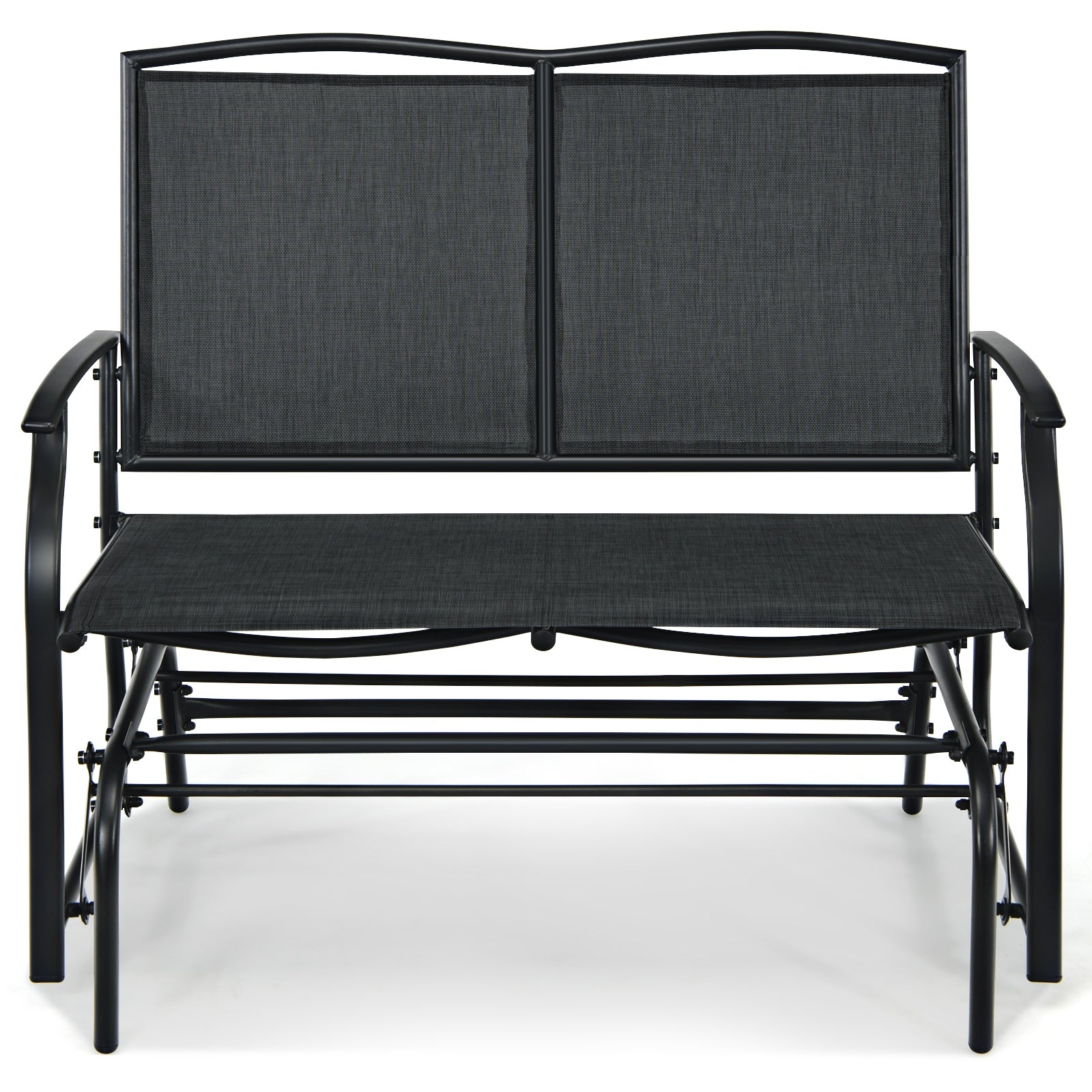 Iron Patio Rocking Chair for Outdoor Backyard and Lawn, Black Patio Rocking Chairs & Gliders at Gallery Canada