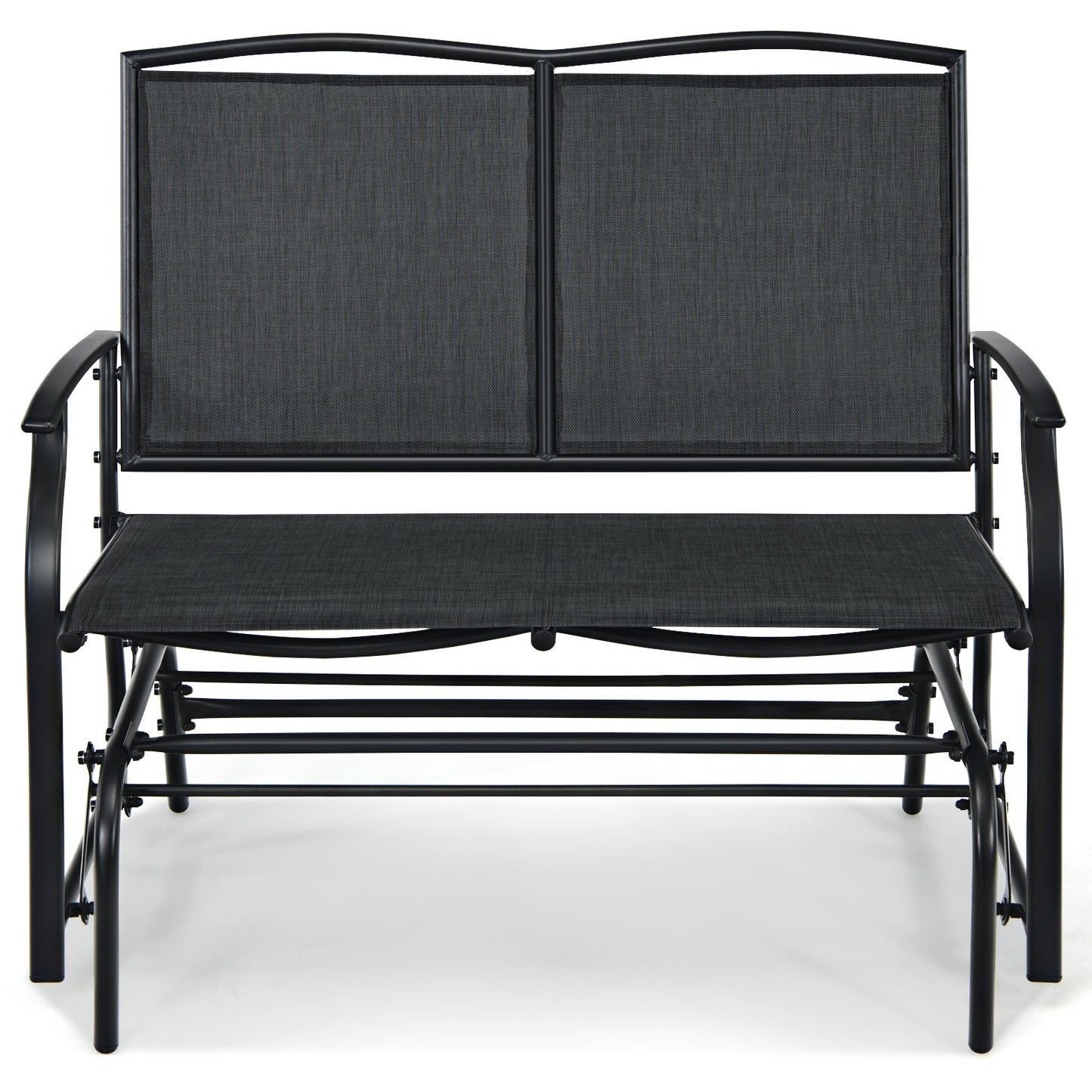 Iron Patio Rocking Chair for Outdoor Backyard and Lawn, Black Patio Rocking Chairs & Gliders at Gallery Canada