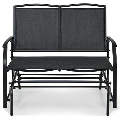 Iron Patio Rocking Chair for Outdoor Backyard and Lawn, Black Patio Rocking Chairs & Gliders at Gallery Canada