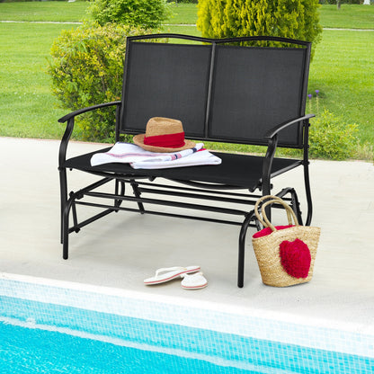 Iron Patio Rocking Chair for Outdoor Backyard and Lawn, Black Patio Rocking Chairs & Gliders at Gallery Canada