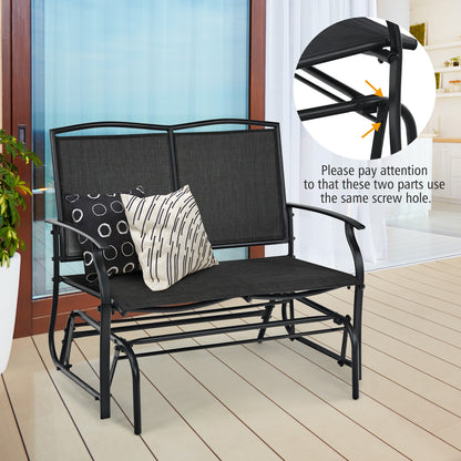 Iron Patio Rocking Chair for Outdoor Backyard and Lawn, Black Patio Rocking Chairs & Gliders at Gallery Canada