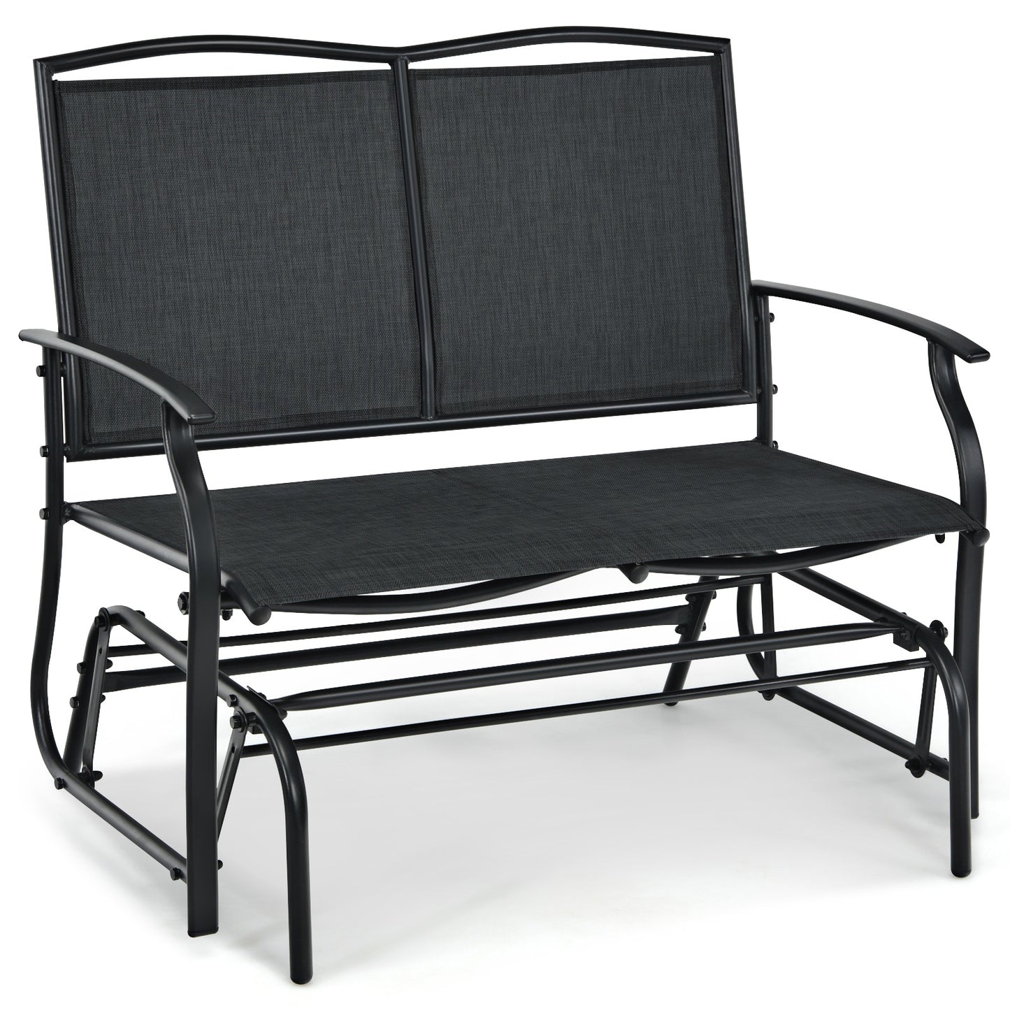 Iron Patio Rocking Chair, Black