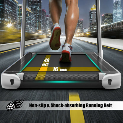 2-In-1 Electric Folding Treadmill, Dual Display, Silver Treadmills at Gallery Canada