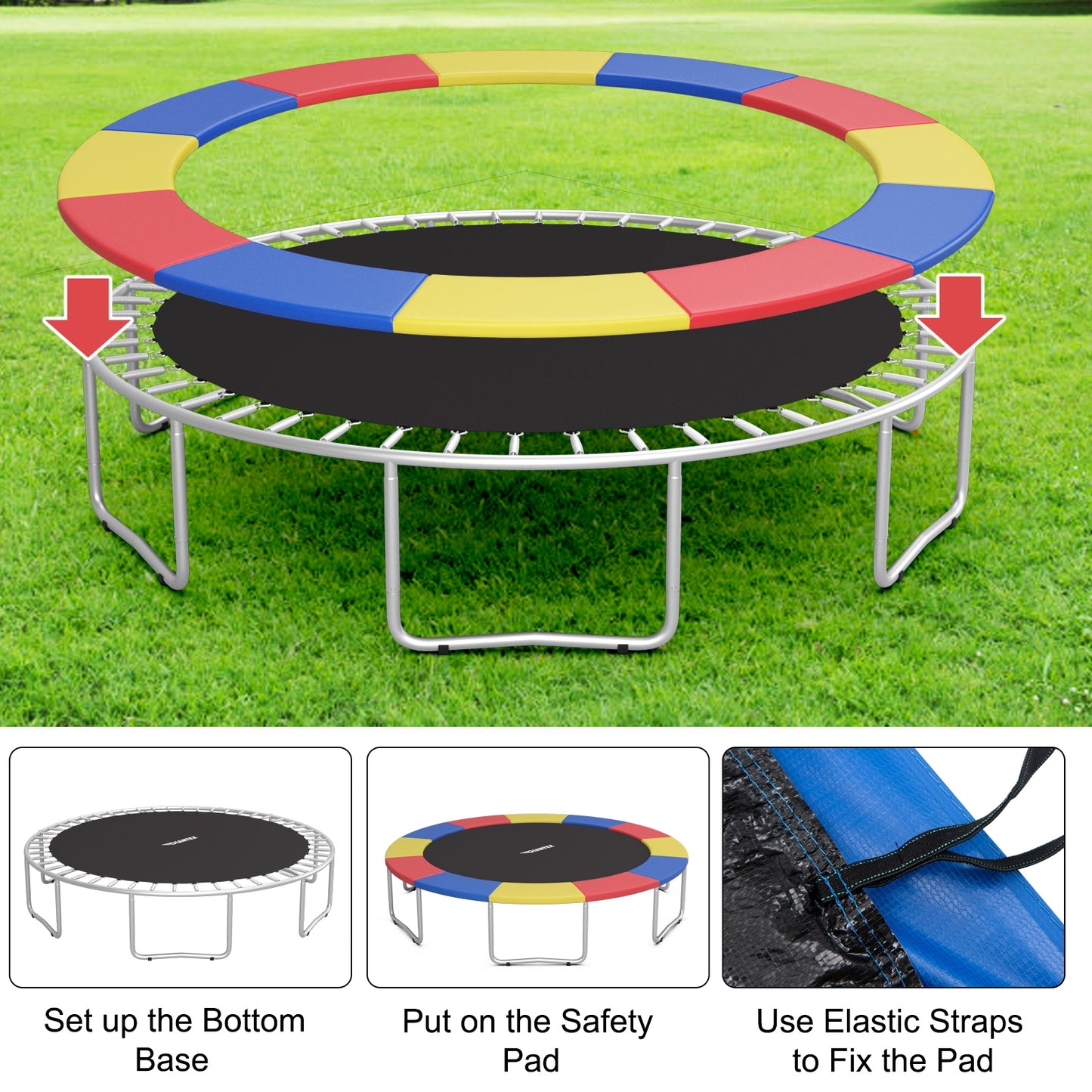 10 Feet Universal Spring Cover Trampoline Replacement Safety Pad, Multicolor Trampoline Accessories at Gallery Canada