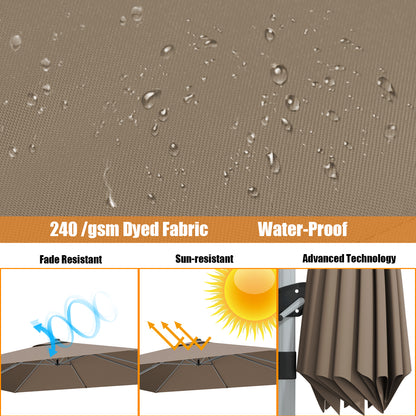 10 ft 360 Degree Tilt Aluminum Square Patio Offset Cantilever Umbrella without Weight Base, Tan Outdoor Umbrellas at Gallery Canada