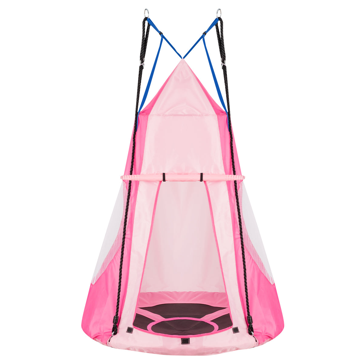 40 Inch Kids Hanging Chair, Detachable Swing Tent Set, Pink