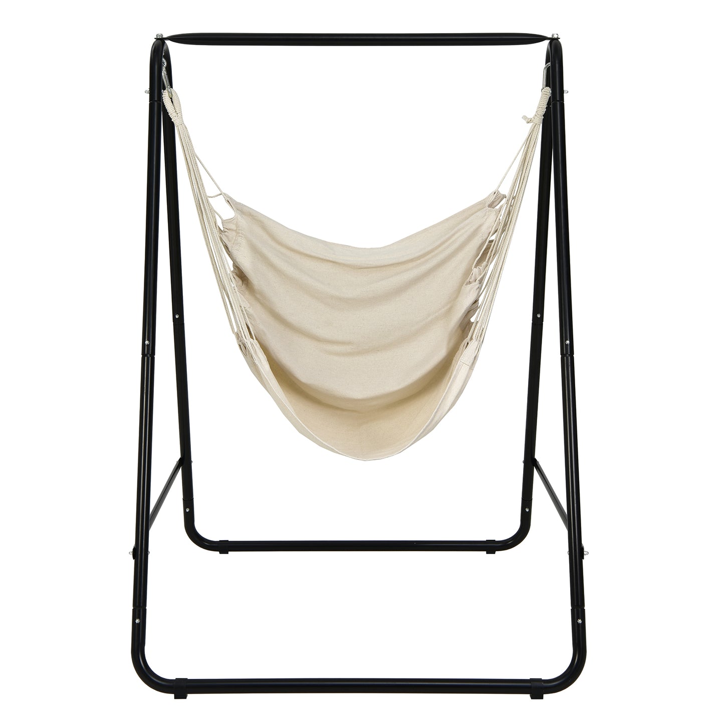 Hanging Padded Hammock Chair with Stand and Heavy Duty Steel, Beige Hammocks at Gallery Canada