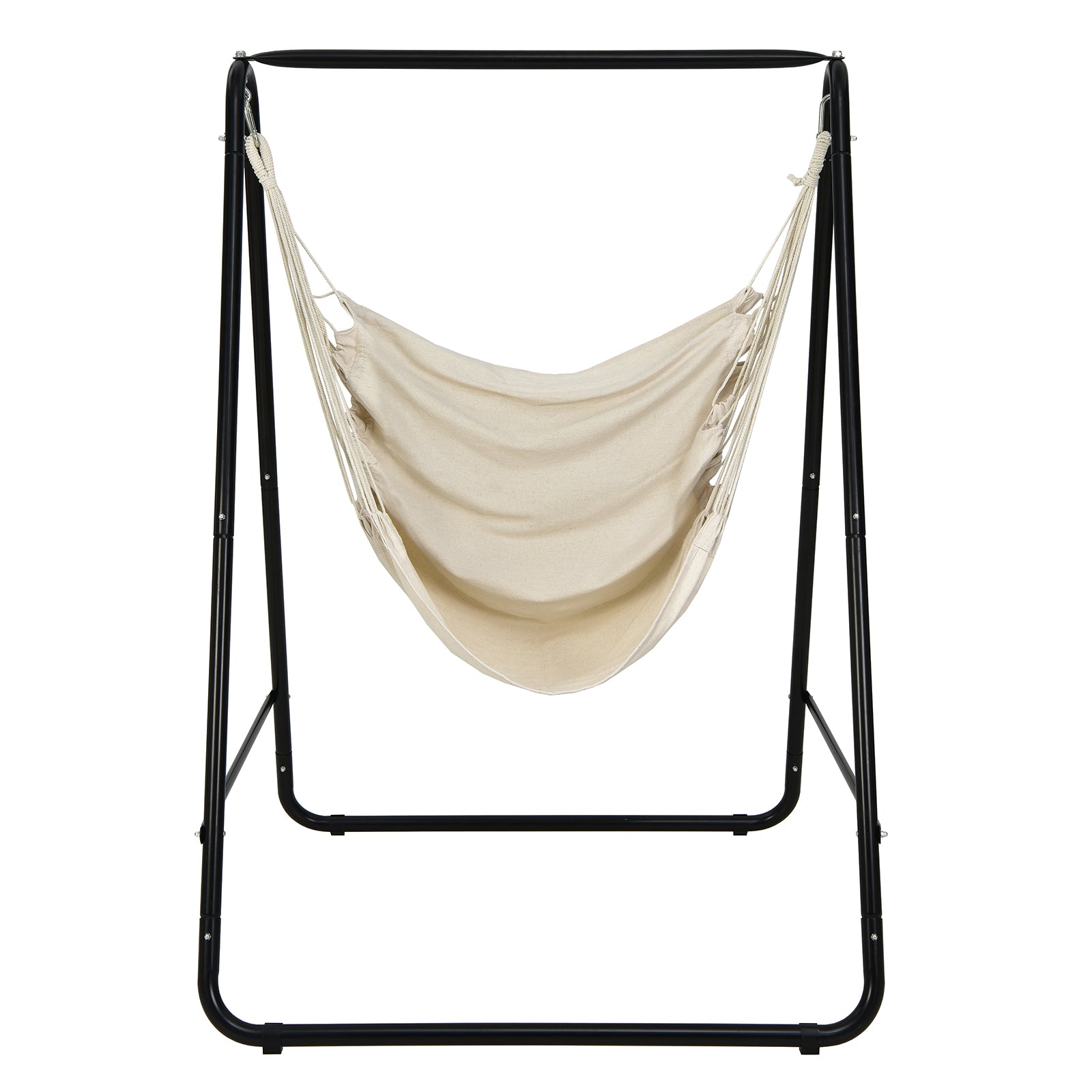 Hanging Padded Hammock Chair With Stand, Beige Hammocks Beige at Gallery Canada