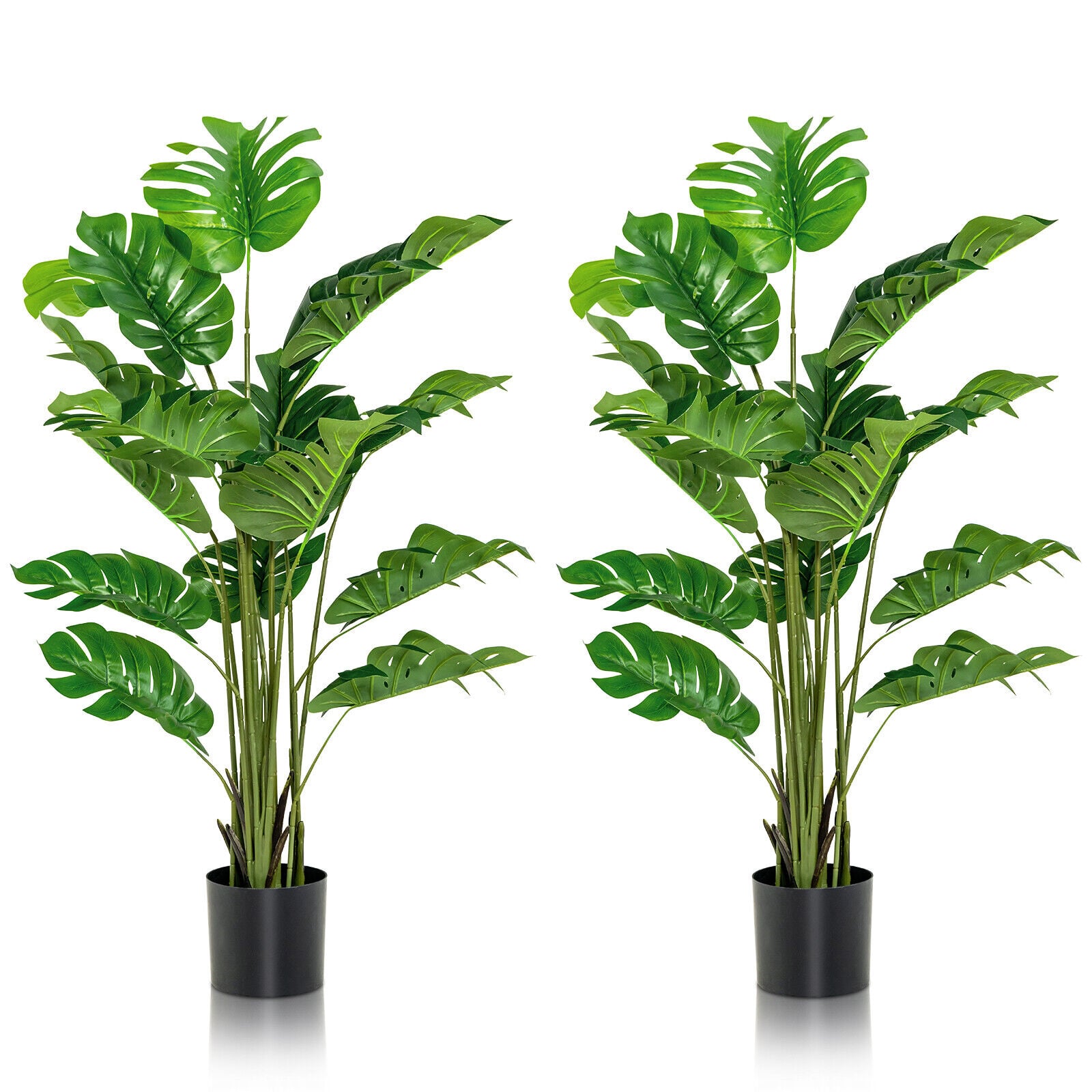 Artificial Monstera Tree Set, 5 Feet, Green Faux Plants Green at Gallery Canada