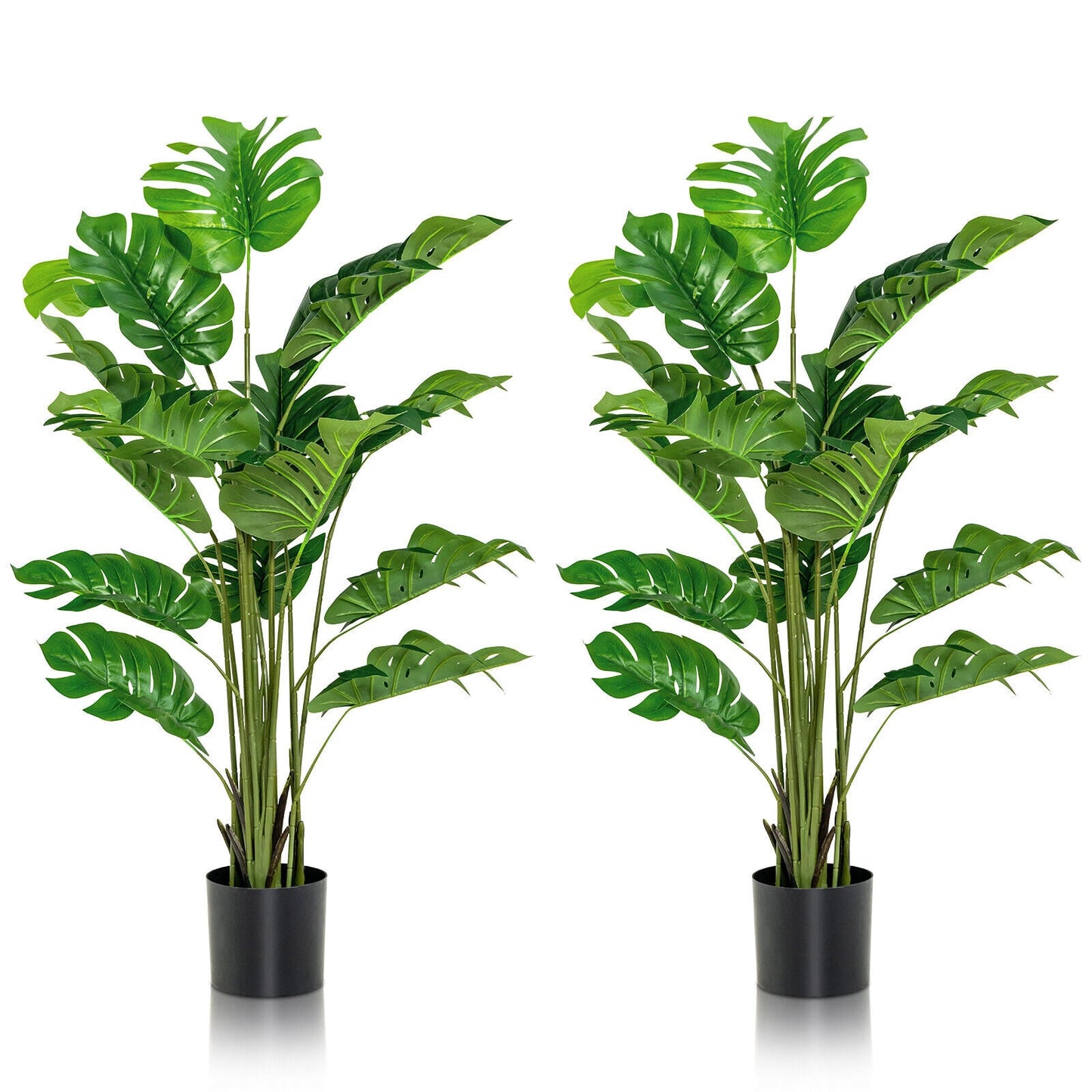 Artificial Monstera Tree Set, 5 Feet, Green Faux Plants Green at Gallery Canada
