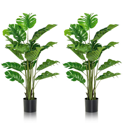 Artificial Monstera Tree Set, 5 Feet, Green Faux Plants Green at Gallery Canada