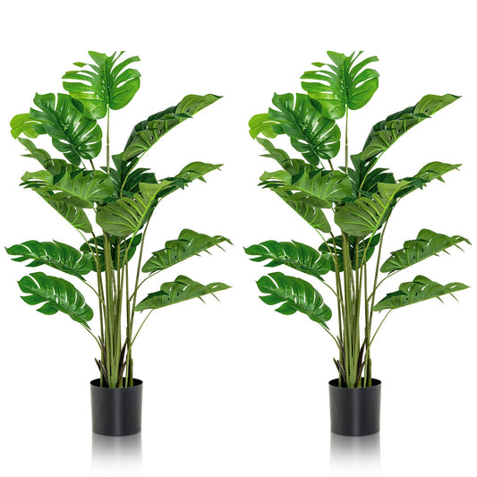 Artificial Monstera Tree Set, 5 Feet, Green Faux Plants Green at Gallery Canada