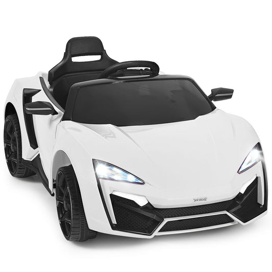 12V 2.4G RC Electric Vehicle with Lights, White Powered Ride On Toys White at Gallery Canada