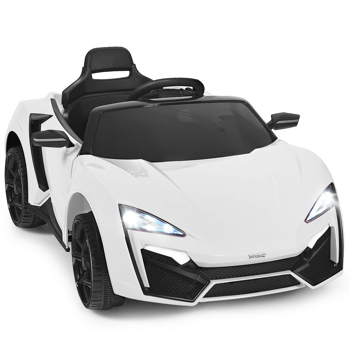 12V 2.4G RC Electric Vehicle with Lights, White Powered Ride On Toys at Gallery Canada