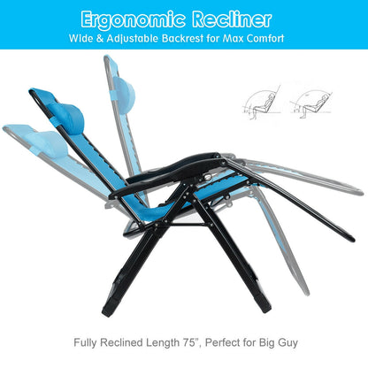 Oversize Lounge Chair with Cup Holder of Heavy Duty for outdoor, Blue Beach & Lawn Chairs at Gallery Canada