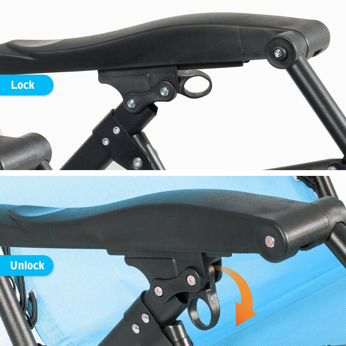 Oversize Lounge Chair with Cup Holder of Heavy Duty for outdoor, Blue Beach & Lawn Chairs at Gallery Canada