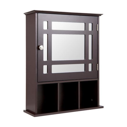 Wall Mounted Mirrored Bathroom Cabinet, Brown Wall Cabinets Brown at Gallery Canada