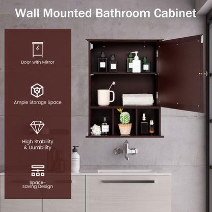 Wall Mounted and Mirrored Bathroom Cabinet, Brown Wall Cabinets at Gallery Canada