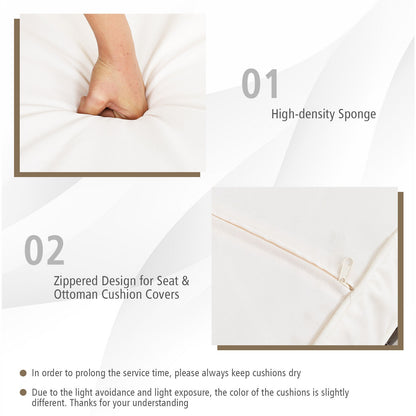 7 Pieces Patio Rattan Cushioned Conversation Furniture Set, Beige Patio Conversation Sets at Gallery Canada