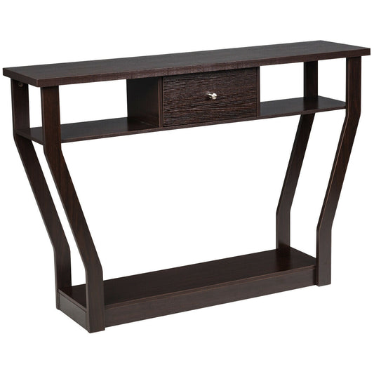 Modern Sofa Accent Table With Drawer, Brown Console Tables Brown at Gallery Canada