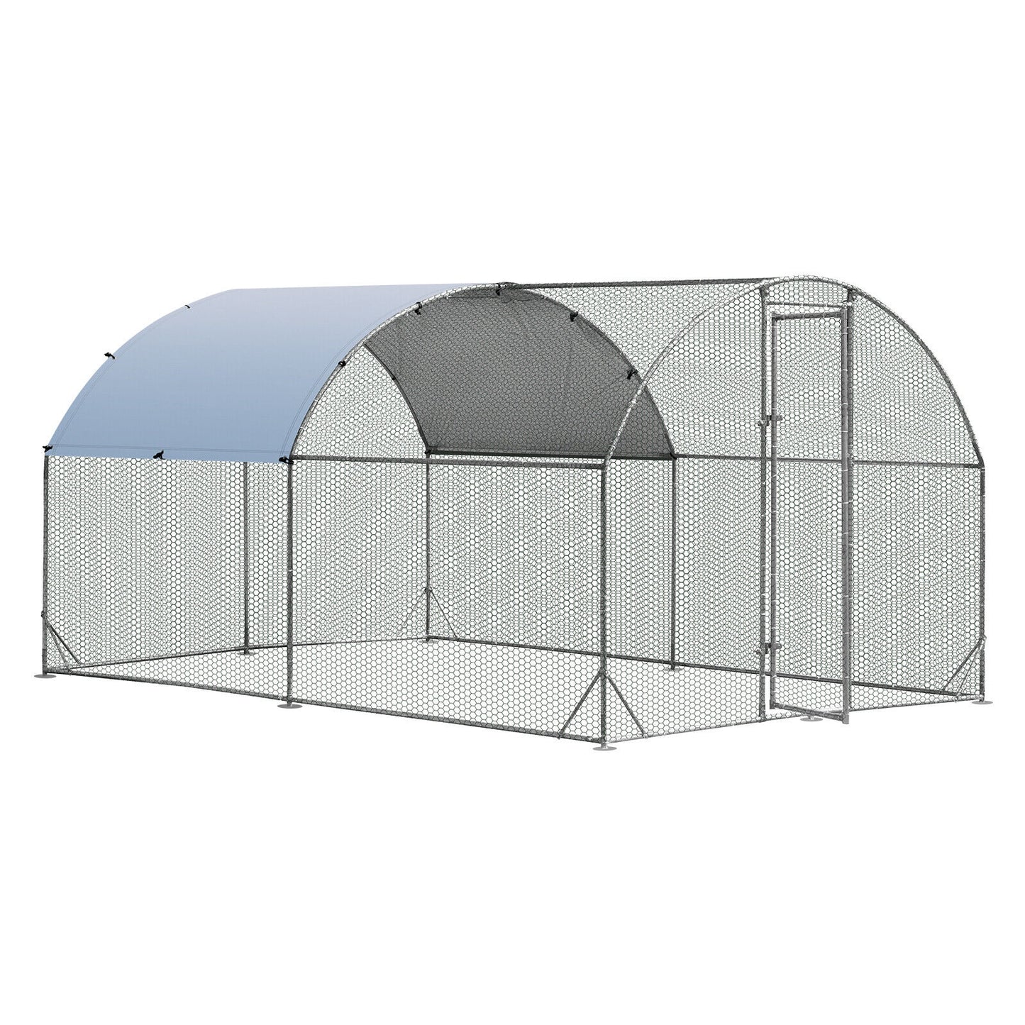 6.2 Feet/12.5 Feet/19 FeetLarge Metal Chicken Coop Outdoor Galvanized Dome Cage with Cover-M, Black Chicken Coops at Gallery Canada