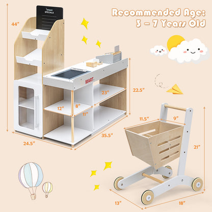 Grocery Store Playset Pretend Play Supermarket Shopping Set, Natural Pretend Toys at Gallery Canada