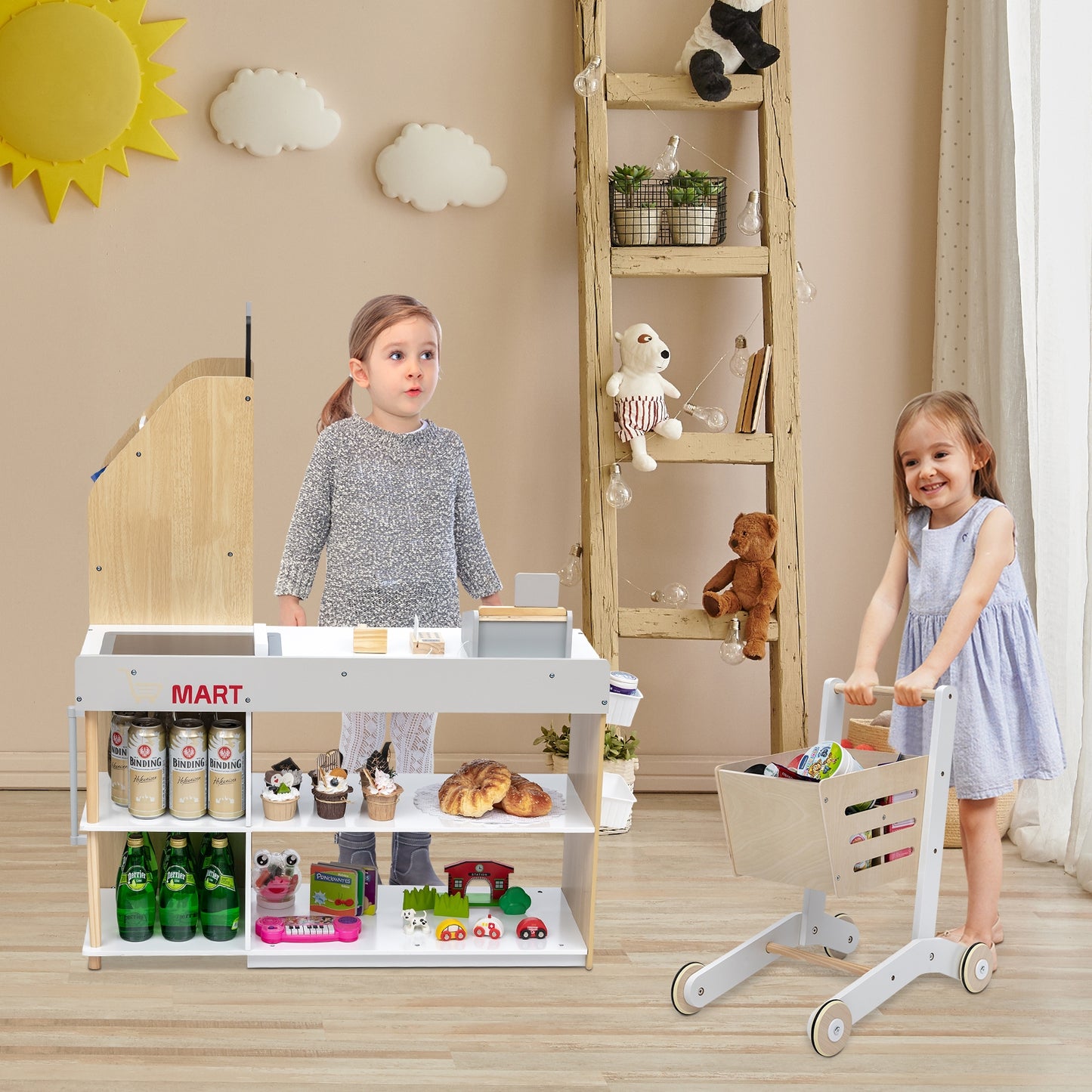 Grocery Store Playset Pretend Play Supermarket Shopping Set, Natural Pretend Toys at Gallery Canada