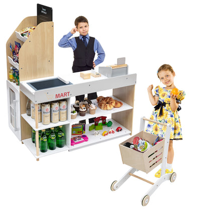 Grocery Store Playset Pretend Play Supermarket Shopping Set, Natural Pretend Toys at Gallery Canada