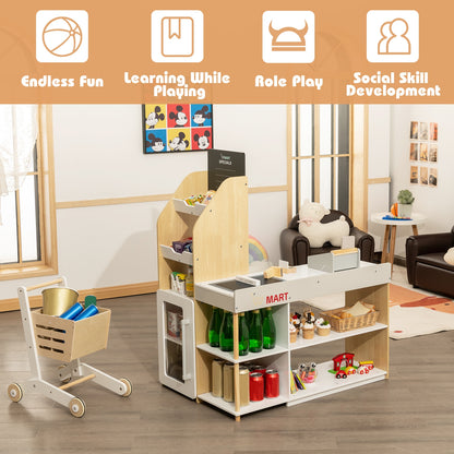 Grocery Store Playset Pretend Play Supermarket Shopping Set, Natural Pretend Toys at Gallery Canada