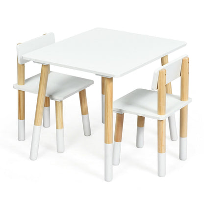 Kids Wooden Table And 2 Chairs Set, White Kids Table & Chair Sets at Gallery Canada