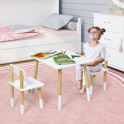 Kids Wooden Table And 2 Chairs Set, White Kids Table & Chair Sets at Gallery Canada